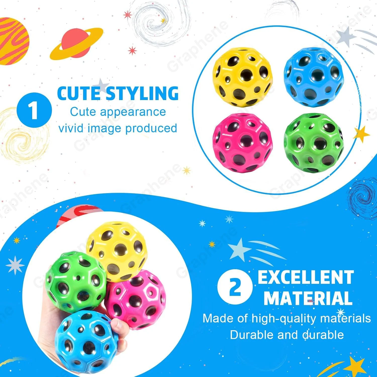 AM0872 Super High Bouncing Moon Ball 1 Pcs - Image 2