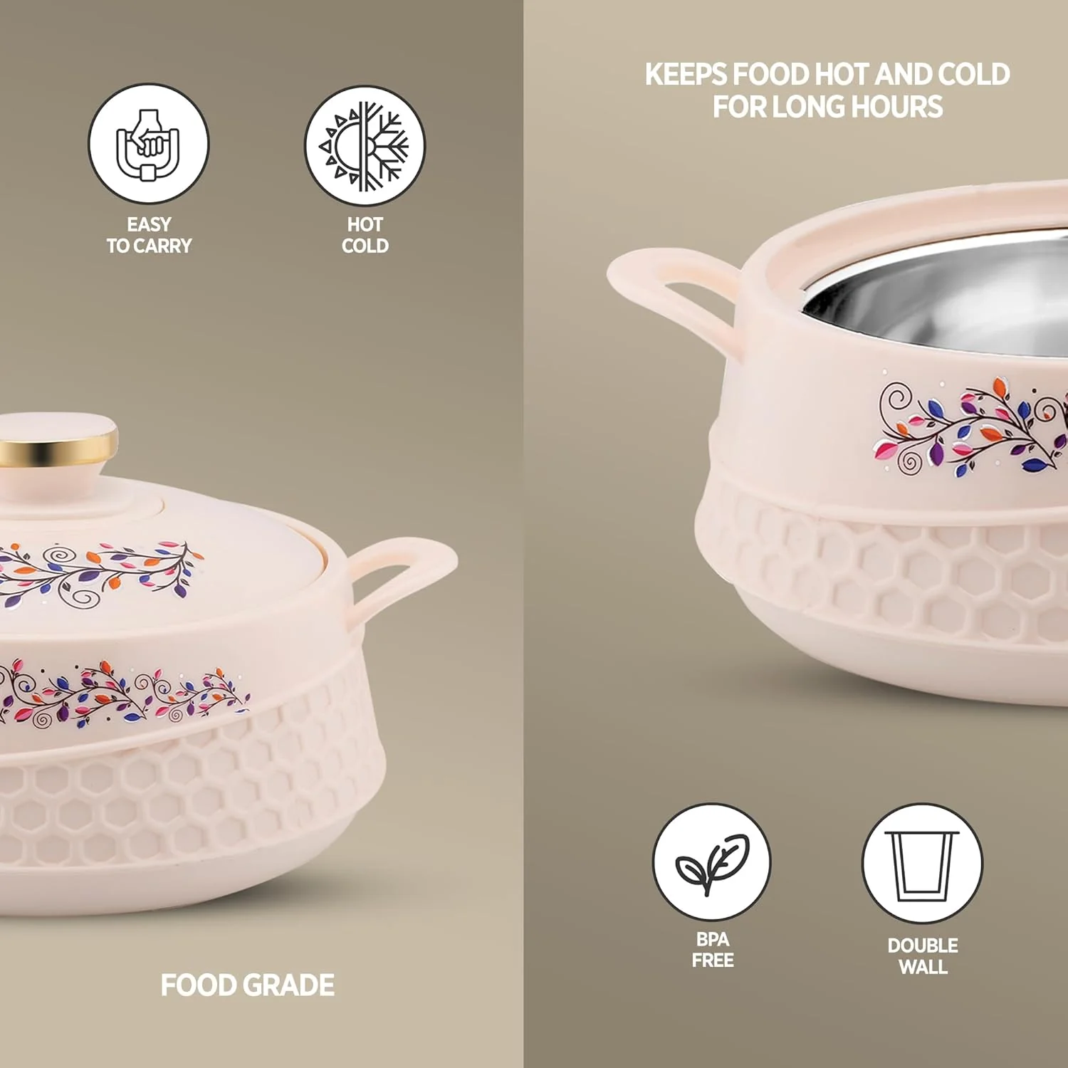 AM0912 Stainless Steel Fiesta Inner Steel Thermoware Casserole 2500ml - Image 2