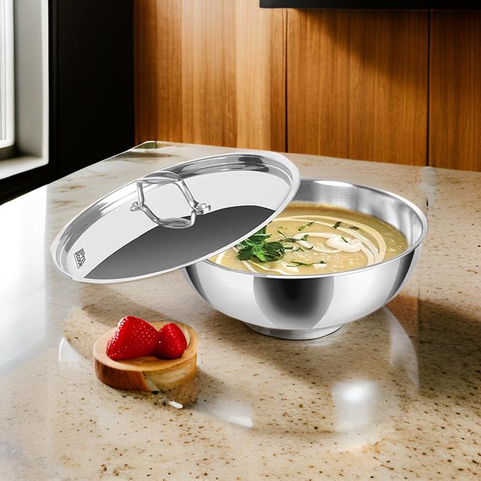 AM0973 Milton Pro Cook Tri-ply Silver Triply Tasla 26cm Designed For Healthy Cooking - Image 2