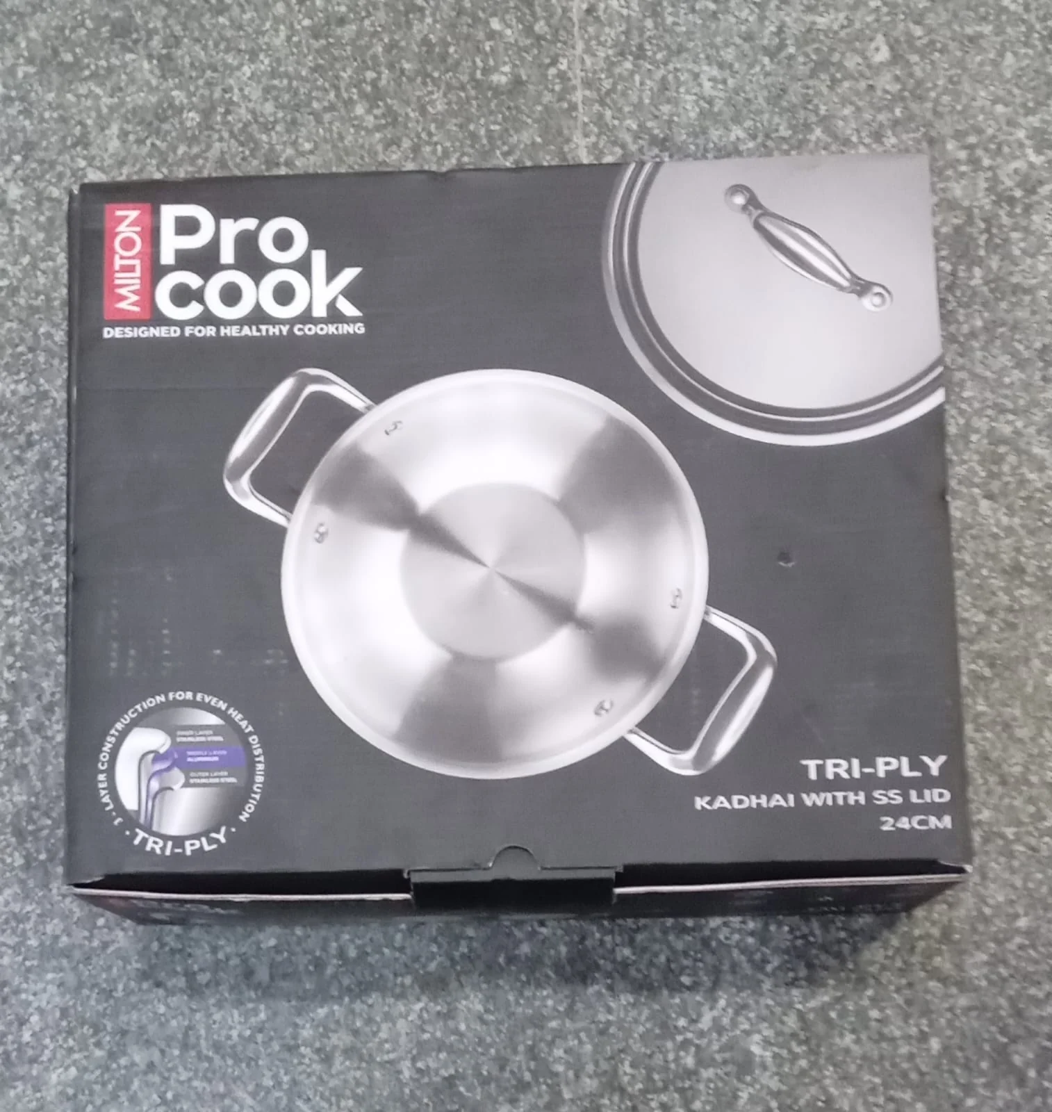 AM0974 Milton Pro Cook Triply Kadhai 24cm Designed For Healthy Cooking - Image 5