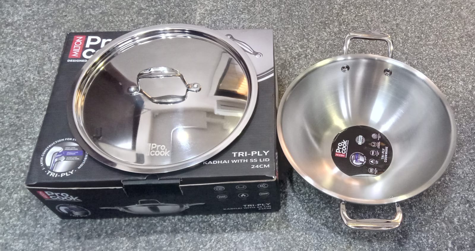 AM0974 Milton Pro Cook Triply Kadhai 24cm Designed For Healthy Cooking - Image 7