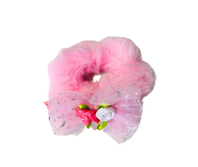 AM1029 Scrunchies Fancy Faux Fur Elastic Hair Bands - 1 Pcs - Image 6