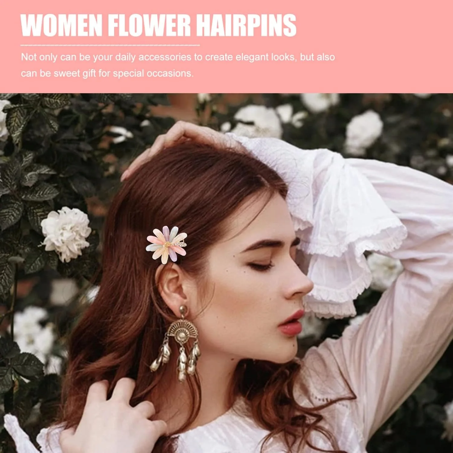 AM1030 Bridal Metal Hairpins Flower Hair Clip for Girls & Womens - 1 Pcs - Image 5