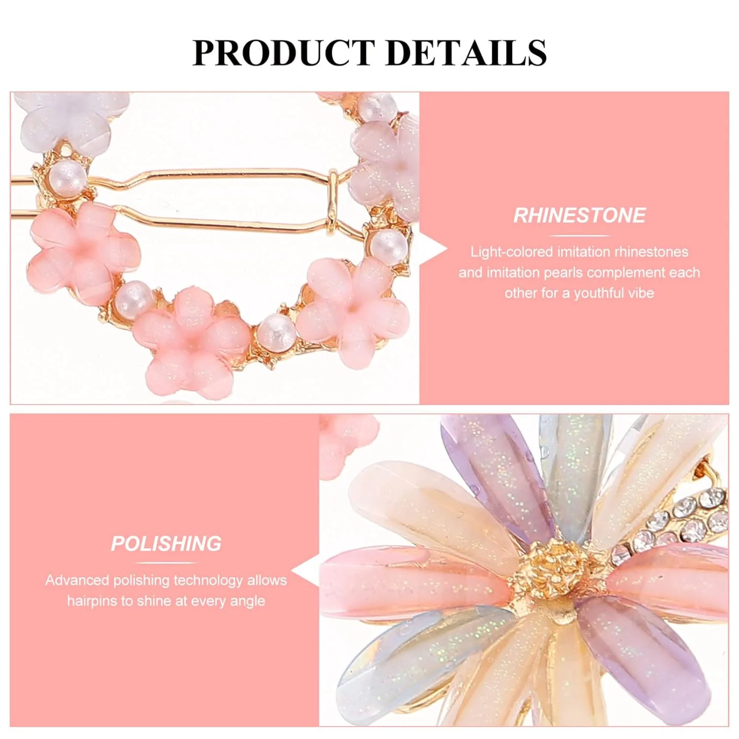 AM1030 Bridal Metal Hairpins Flower Hair Clip for Girls & Womens - 1 Pcs - Image 6