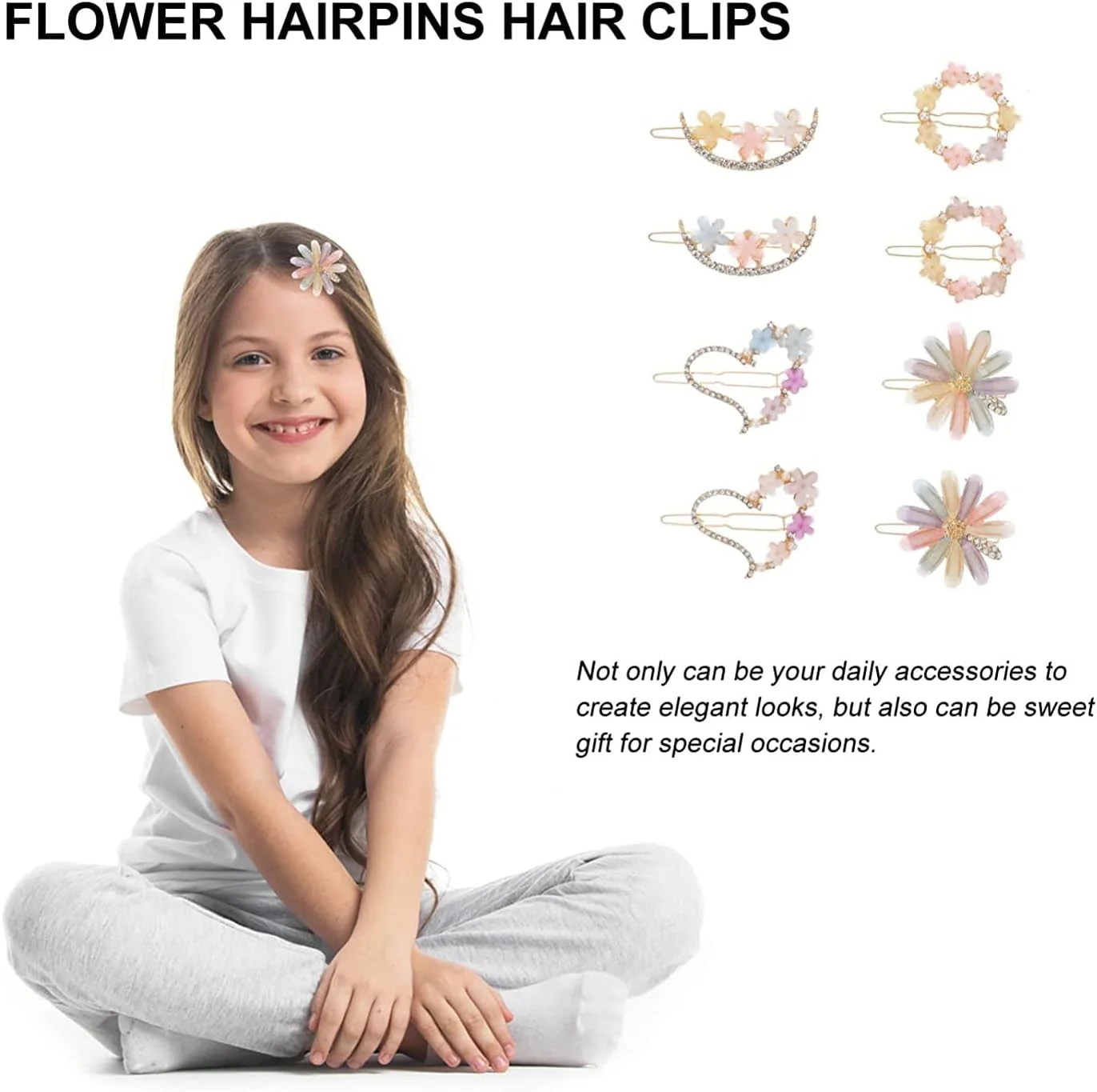AM1030 Bridal Metal Hairpins Flower Hair Clip for Girls & Womens - 1 Pcs - Image 8