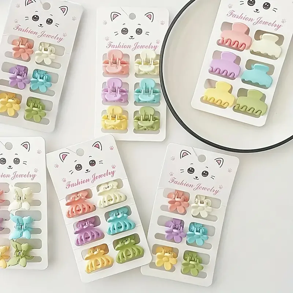 AM1083 Matte Mini Hair Claw 6 Piece Set - Image 2