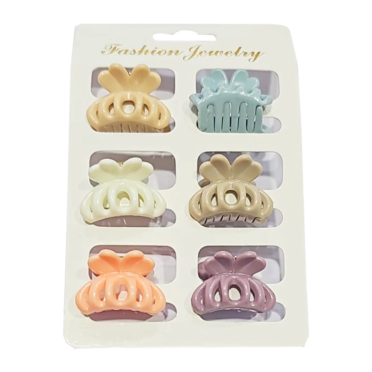 AM1083 Matte Mini Hair Claw 6 Piece Set - Image 3
