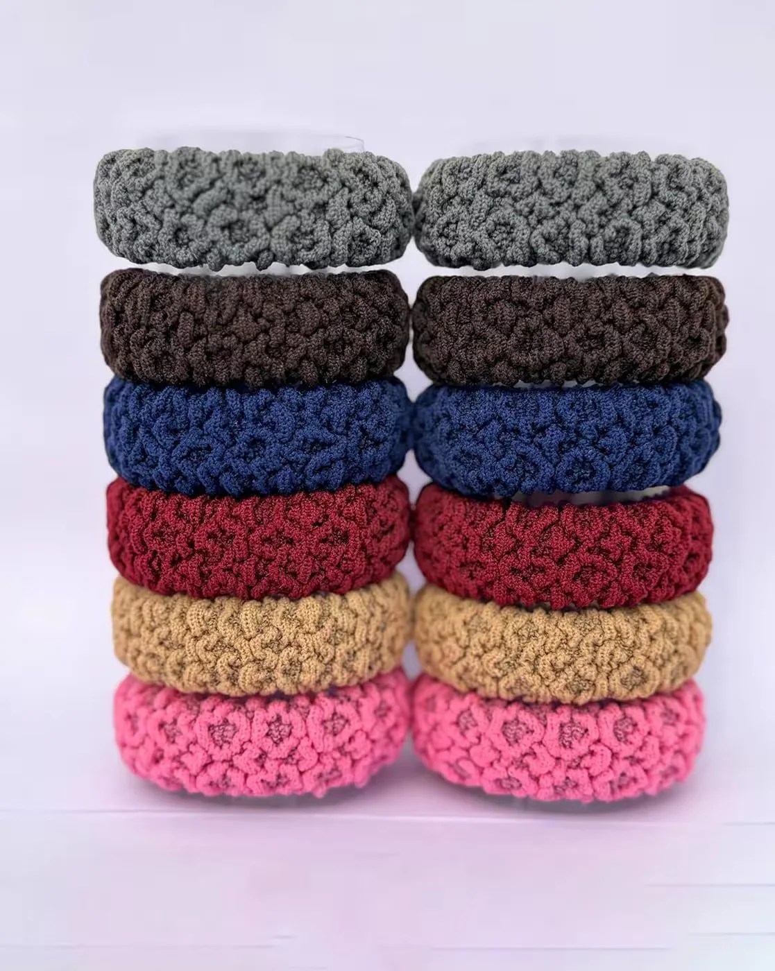 AM1205 Sober Elastic Rubber Band, Cotton Ponytail Holders, Thick Rubber Bands for Girls Pack of 12 (Multicolor) - Image 3