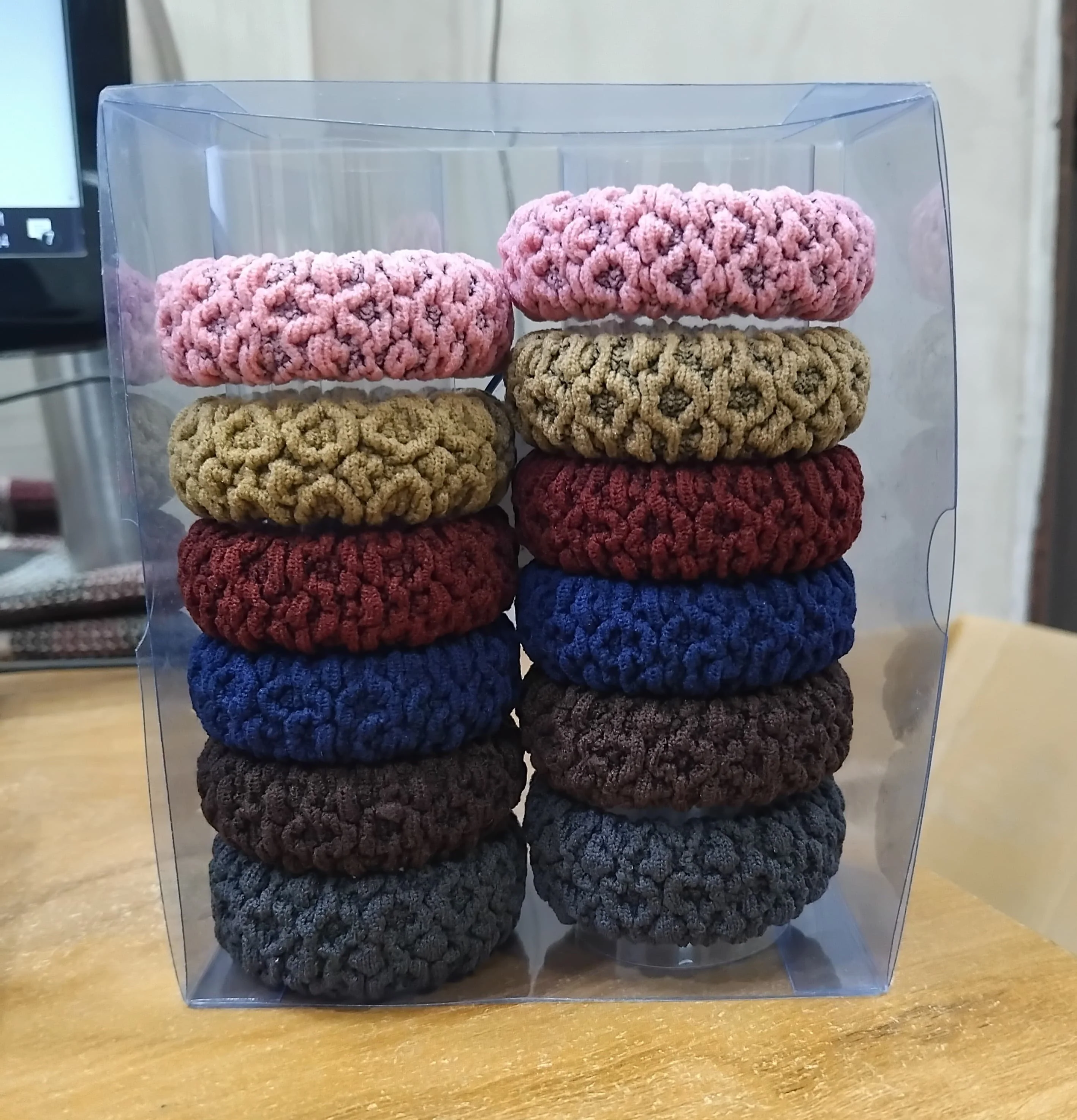 AM1205 Sober Elastic Rubber Band, Cotton Ponytail Holders, Thick Rubber Bands for Girls Pack of 12 (Multicolor) - Image 7