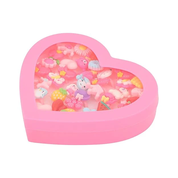 Am1110 Kids  Cartoon Pretend Play Toy Rings in a Heart Shape Box (36 Pcs) - Image 3