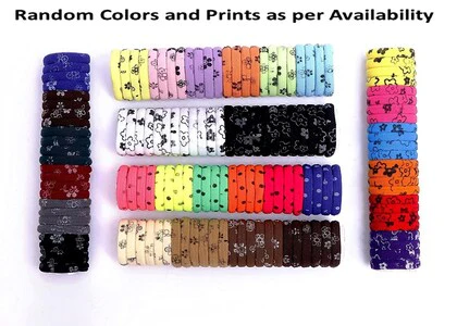 AM1159 Rubber Band Hair Accessory Soft Rubber Stretchy Ponytail Holder Elastic Hair Ties Light & Dark MultiColors Printed Design Hair Bands - Image 4
