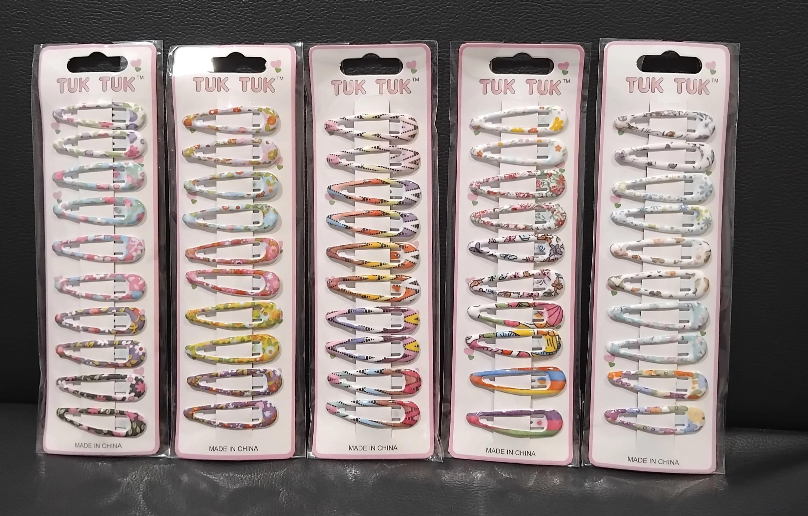 AM1190 Printed Tuk Tuk's Tic Tac Hair Pins for Women, Metal Hair Claw Clip for Thin or Thick Hair Multicolour Pack Of 10 Pcs - Image 2