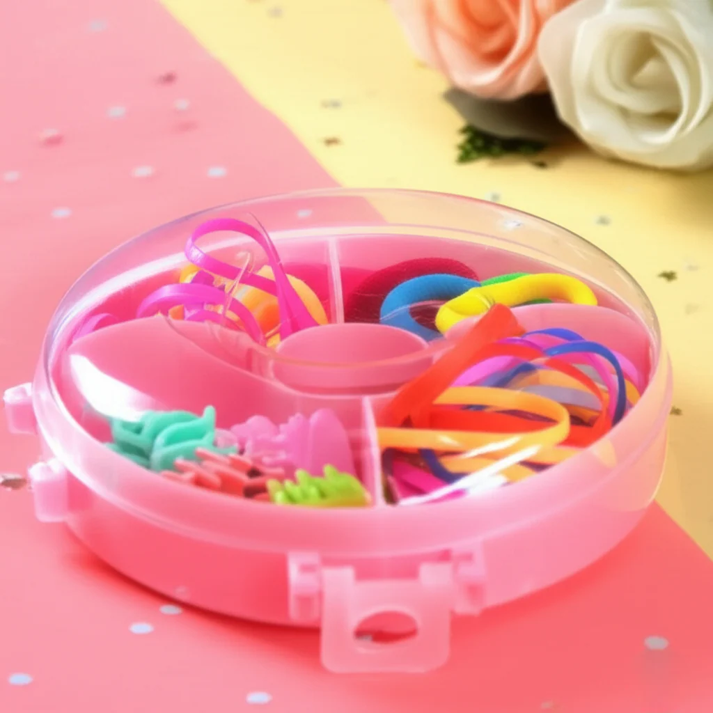 AM1192 Cute Mini donut round hair accessories gift box - Image 2