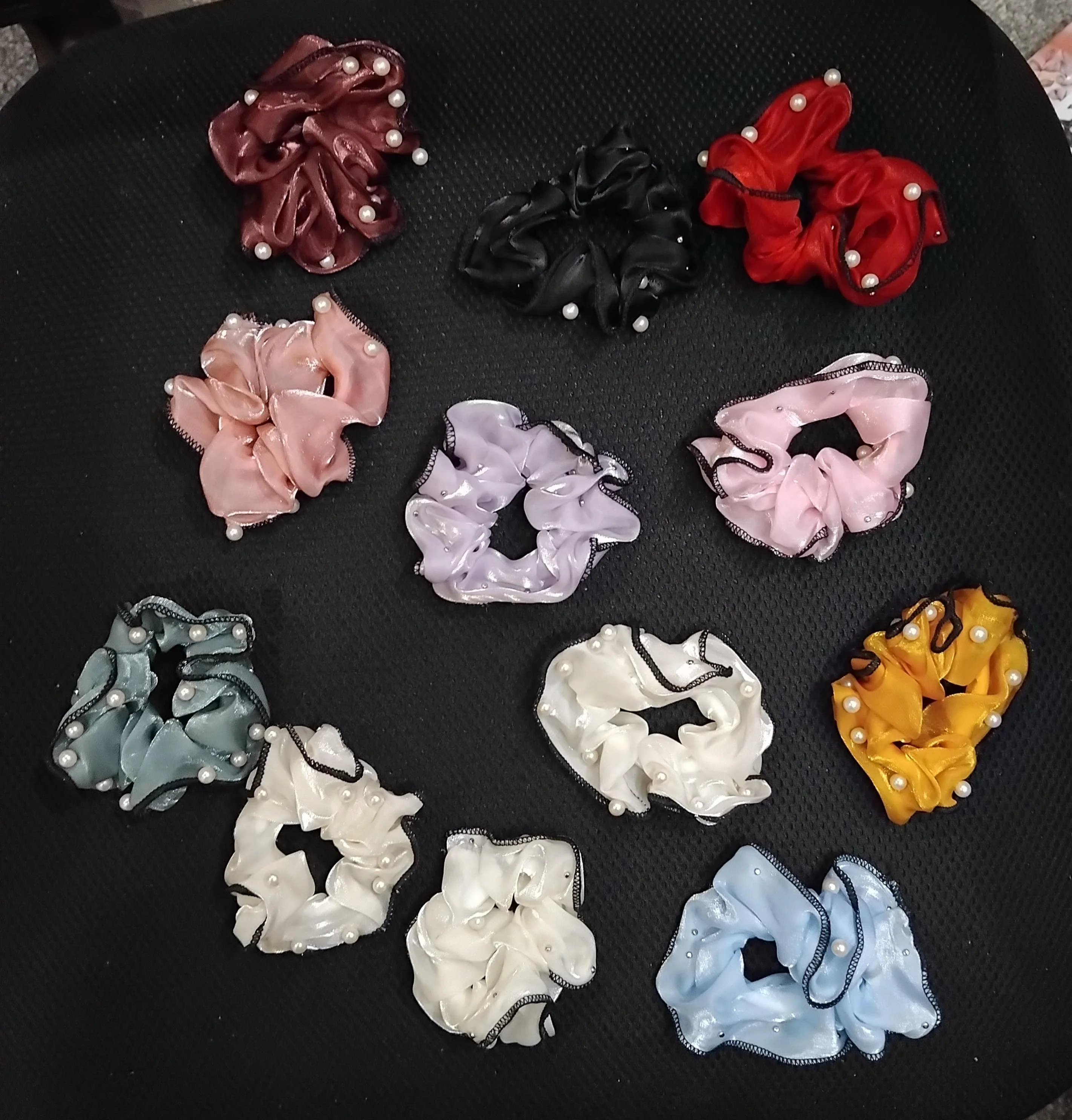 AM1197 Stone Scrunchies Silvermerc Designs Set Of 1 Pearl Hair Scrunchies Multicolour Pack Of 1 - Image 4