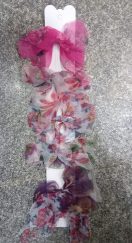 AM1202 Printed Transparent Bow Scrunchies hair band for girls/women's - Image 2