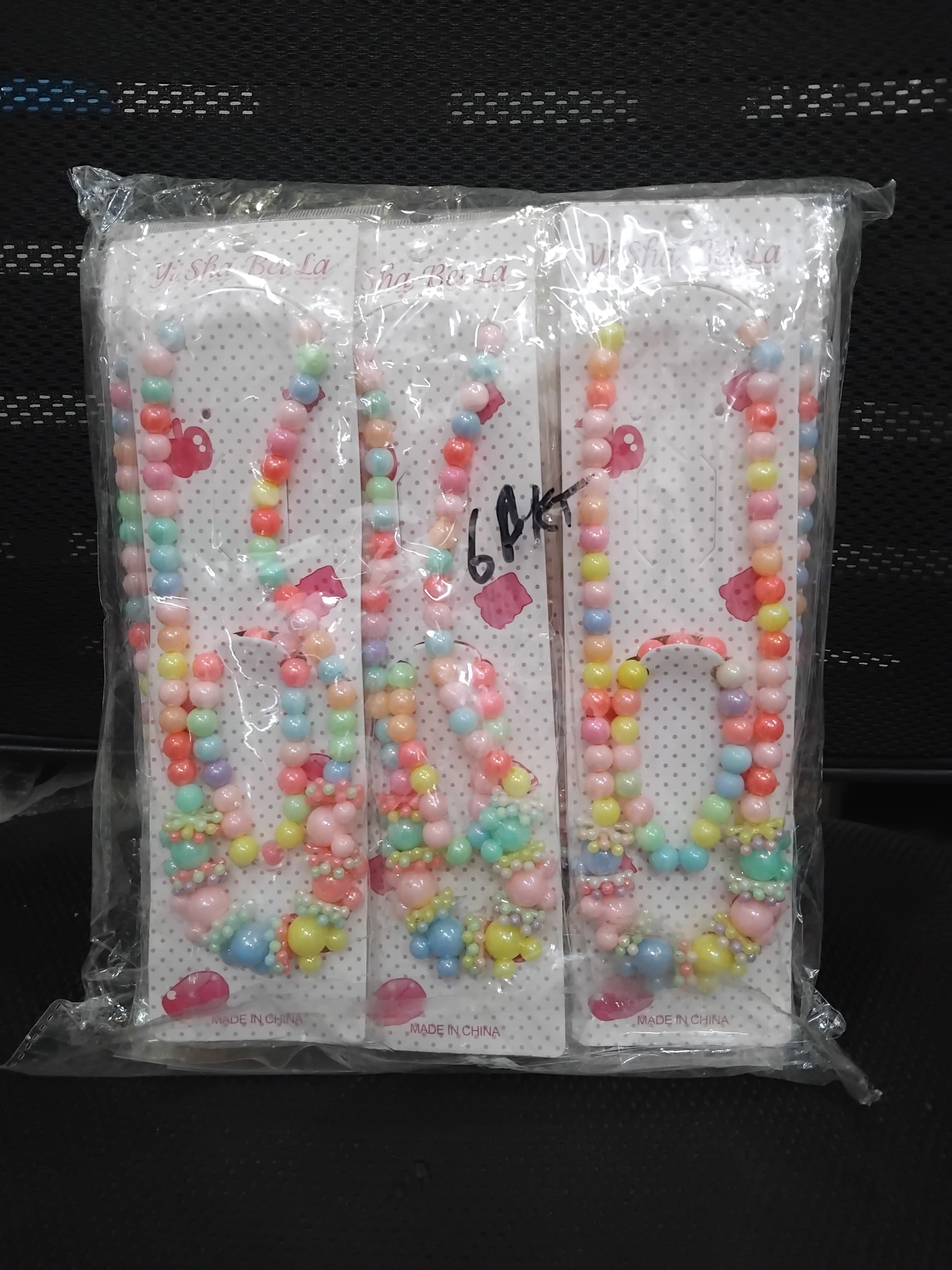 AM1217 Kids Colorful Necklace Bracelet Set Children's necklace and bracelet for girls made of plastic beads with multicolor Pack Of 1 Pcs - Image 3