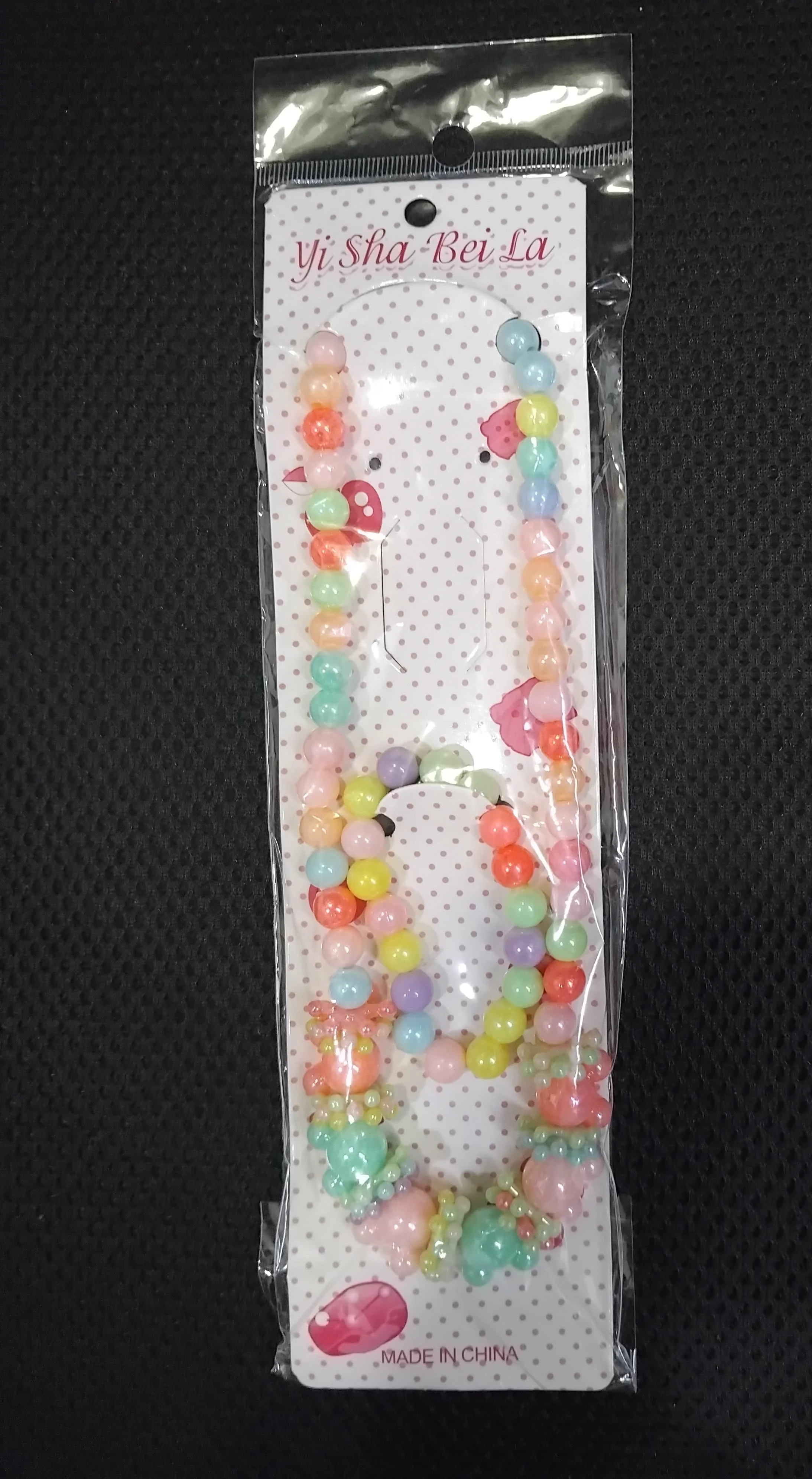 AM1217 Kids Colorful Necklace Bracelet Set Children's necklace and bracelet for girls made of plastic beads with multicolor Pack Of 1 Pcs - Image 4