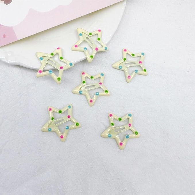 AM1220 Star Shape Hair Clip Lovely Sweet Hairpin Colorful Star Pack Of 6pcs - Image 4
