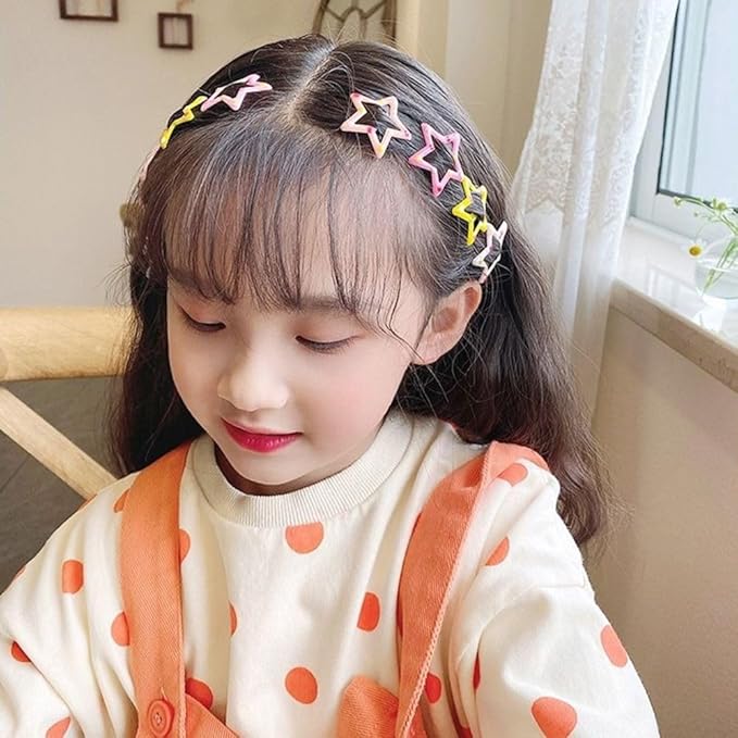 AM1220 Star Shape Hair Clip Lovely Sweet Hairpin Colorful Star Pack Of 6pcs - Image 5