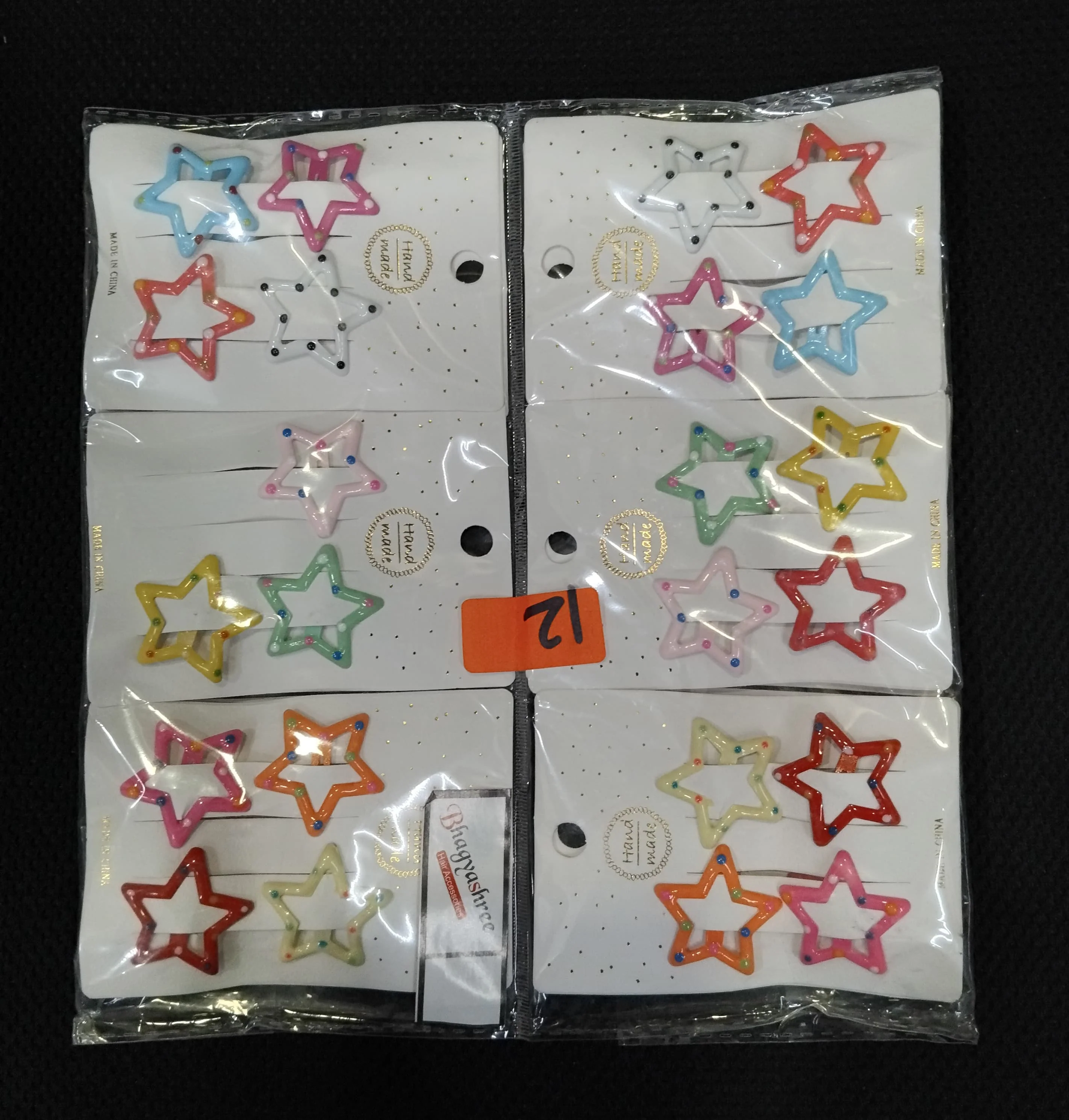 AM1220 Star Shape Hair Clip Lovely Sweet Hairpin Colorful Star Pack Of 6pcs - Image 6