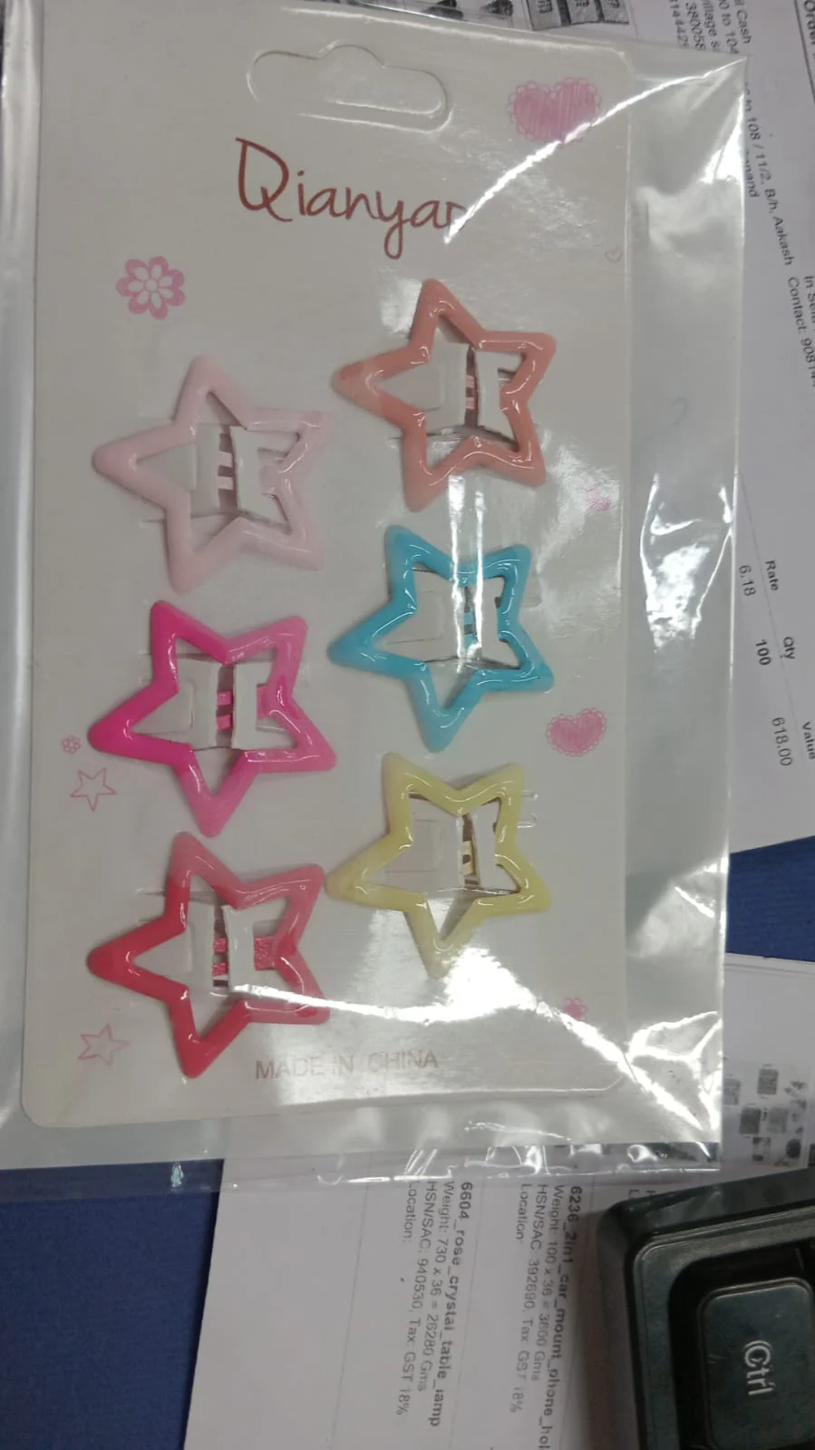 AM1220 Star Shape Hair Clip Lovely Sweet Hairpin Colorful Star Pack Of 6pcs - Image 9
