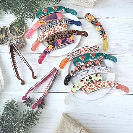 AM1232 Banana Clips For Women's Girls Multiprints Pack Of 1 Pcs - Image 2