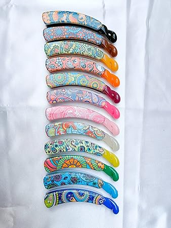 AM1232 Banana Clips For Women's Girls Multiprints Pack Of 1 Pcs - Image 3