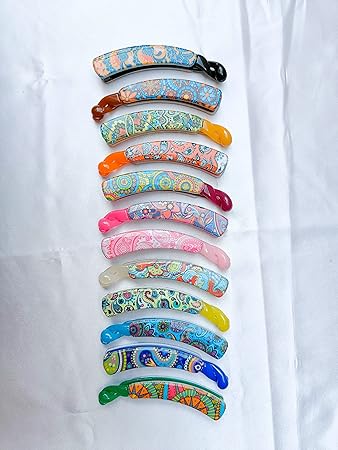 AM1232 Banana Clips For Women's Girls Multiprints Pack Of 1 Pcs - Image 5