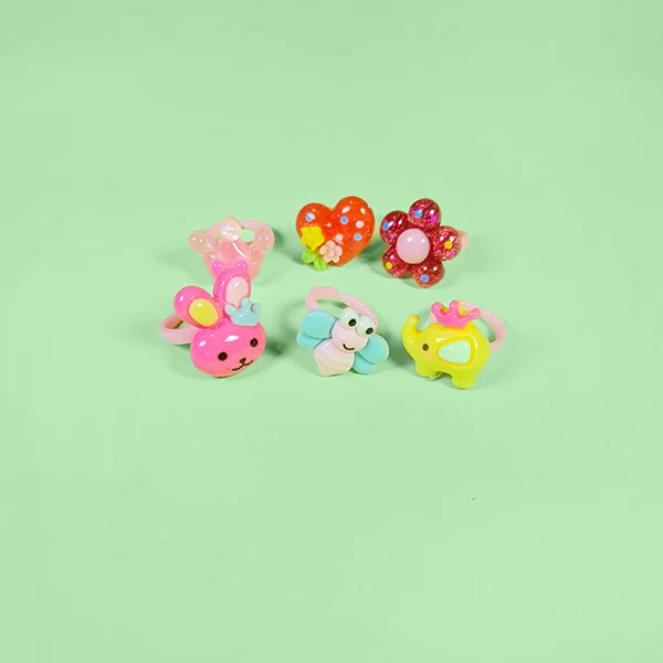 AM1255 Cartoon Shaped Finger Ring Set for Girls (10pcs) - Image 4