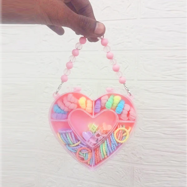 AM1260 Pink Heart Gift Box Set Kids Hair Clips for Girls - Image 2