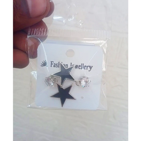 AM1261 Fancy Card Mini Silver Earrings (1 Pcs) - Image 2