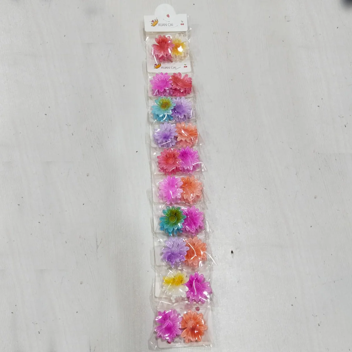 AM1269 Flower Design Hair Styling Claw Clutcher Clips 2 Pcs (Multicolor) - Image 4