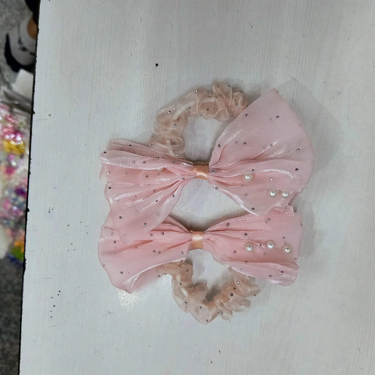 AM1278 BIG Bow Pearl Elastic Hair Band ,Hair Band for Girls, Women's and Kids Baby Toddlers 1pc - Image 5