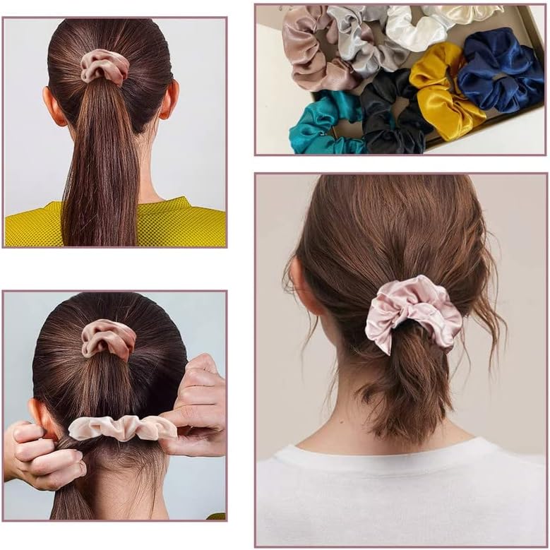 AM1282 Silk Hair Ties for Women Girls with Elastic Band - 1pc - Image 2