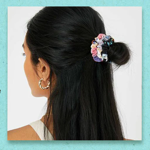 AM1287 Printed Big Hair band Elastic Rubber Multicolor Color Hair Rope For Women and Girls 1pc