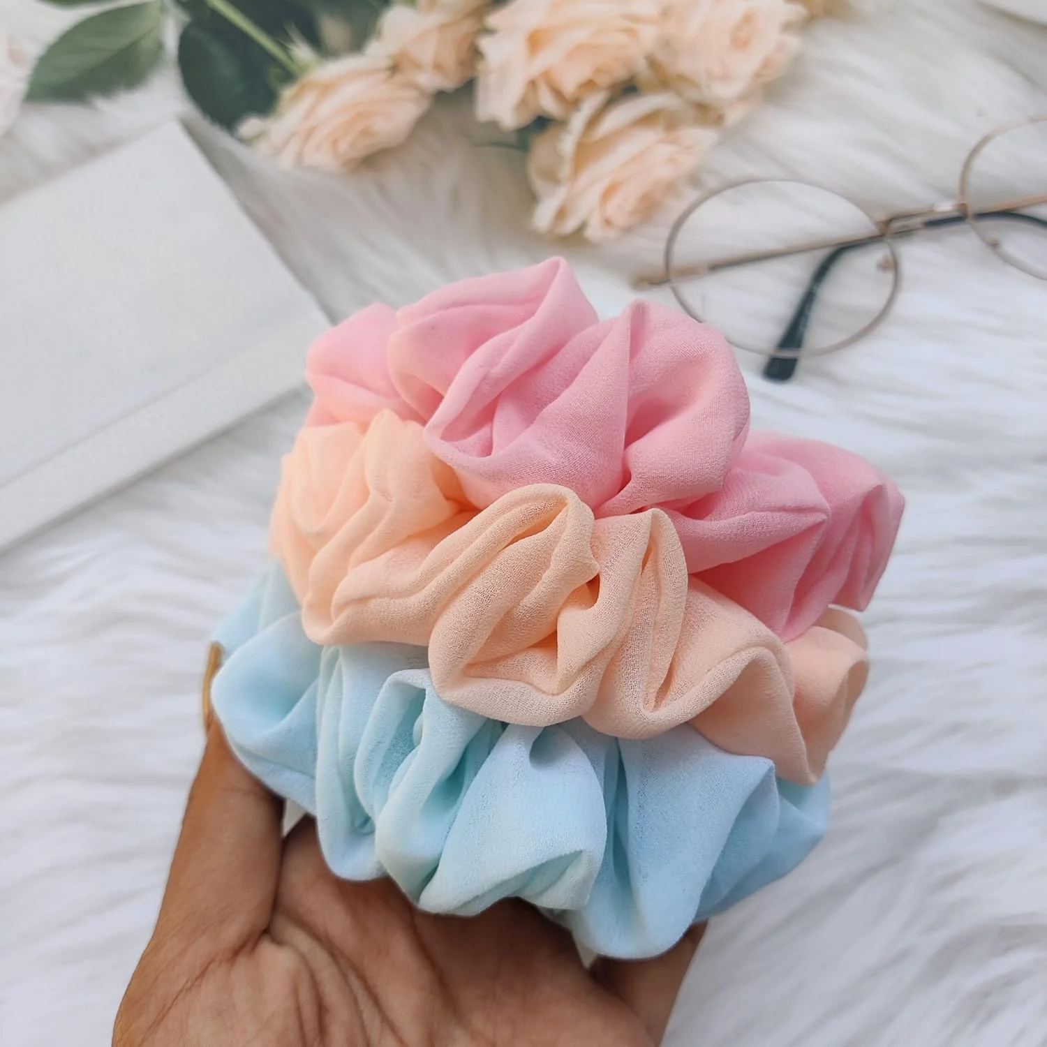 AM1283 Fabric Hair band Elastic Rubber Multicolor Color Hair Rope For Women and Girls 1pc - Image 4