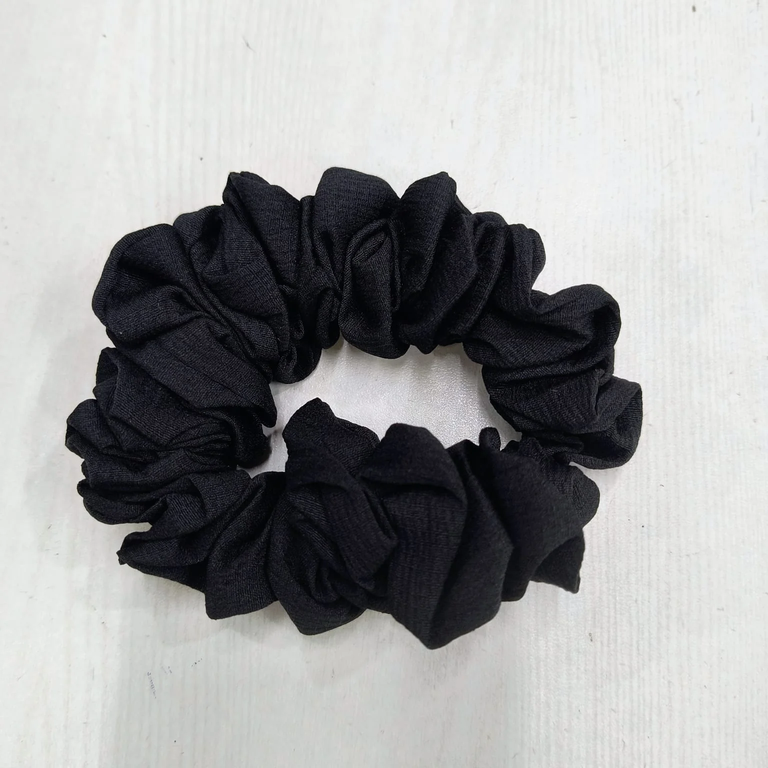 AM1285 Black Silk Hair Ties for Women Girls with Elastic Band - 1pc - Image 7
