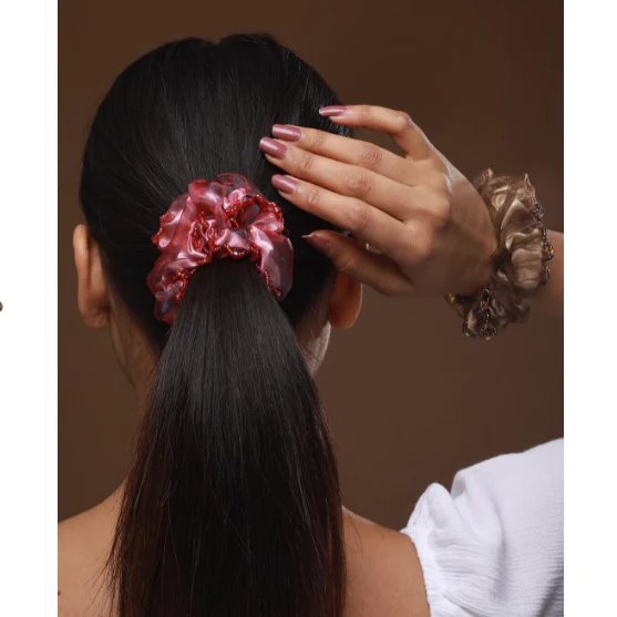 AM1292 Crystal Hair band Elastic Rubber With Multicolor Color Hair Rope For Women and Girls 1pc - Image 2