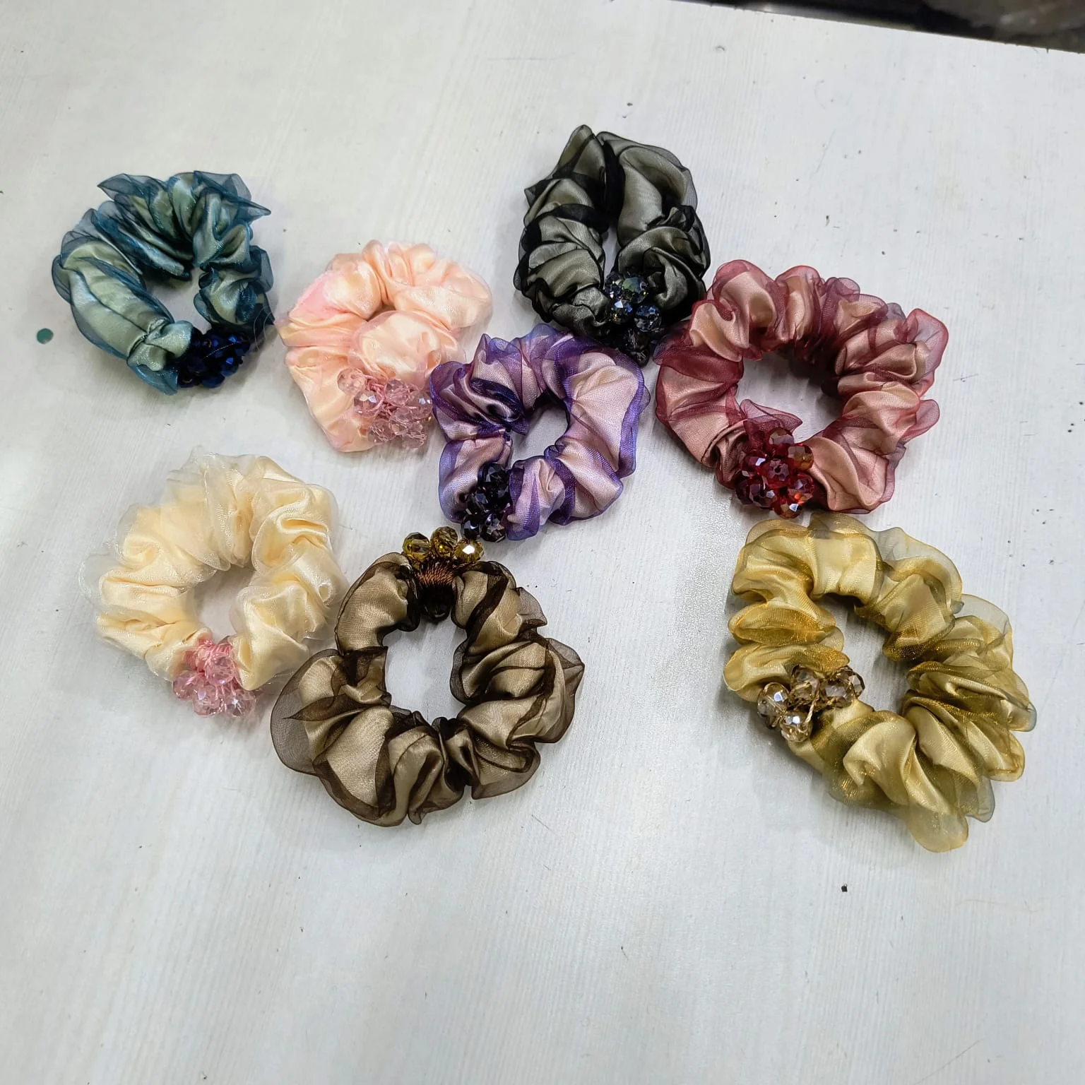 AM1292 Crystal Hair band Elastic Rubber With Multicolor Color Hair Rope For Women and Girls 1pc - Image 9