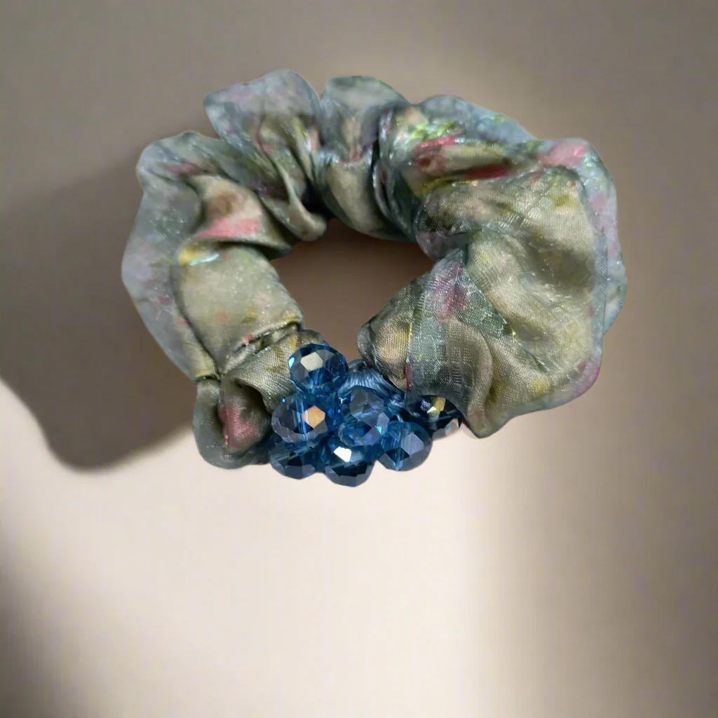 AM1297 Printed Crystal Hair band Elastic Rubber With Multicolor Color Hair Rope For Women and Girls 1pc - Image 2