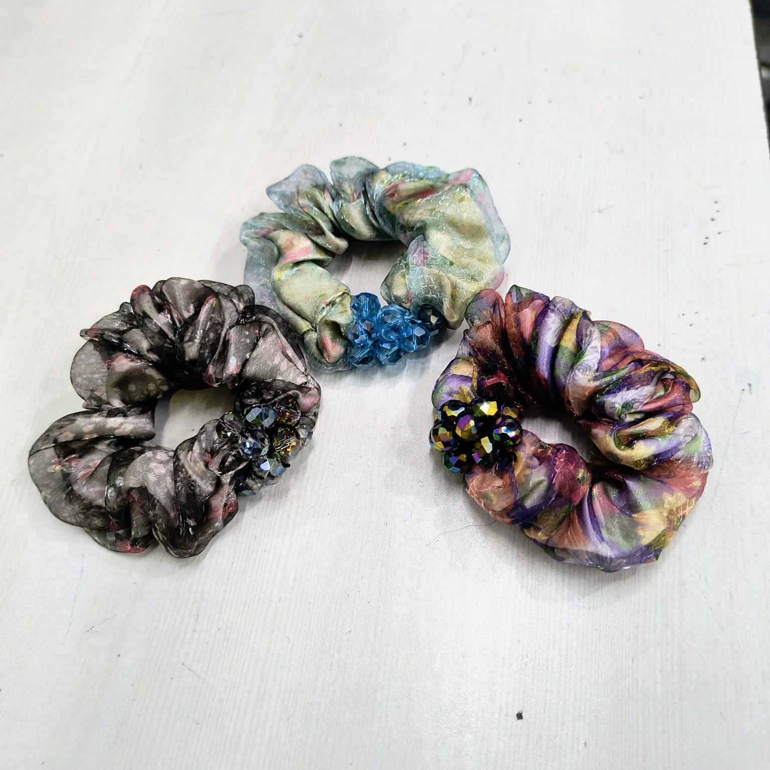 AM1297 Printed Crystal Hair band Elastic Rubber With Multicolor Color Hair Rope For Women and Girls 1pc - Image 6