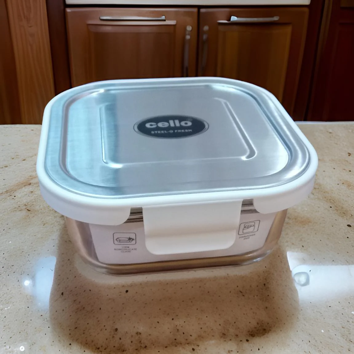 AM2027 Cello Steel-O Fresh Borosilicate Square Container 520ml - Image 5