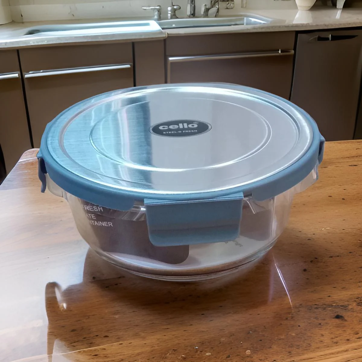 AM2031 Cello Steel-O Fresh Borosilicate Round Container 950ml - Image 4