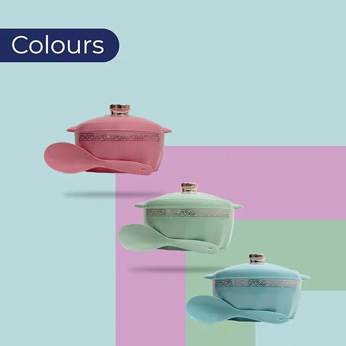 AM2036 Housil Status Insulated Casserole Serving Spoon 1600ml Multicolor - Image 2