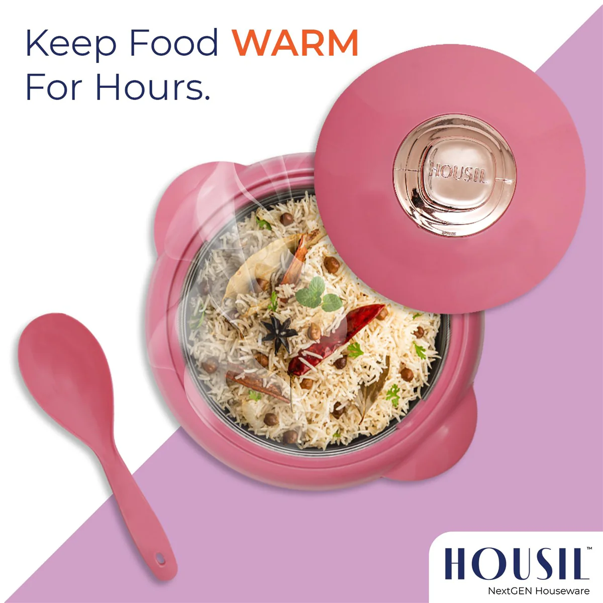 AM2036 Housil Status Insulated Casserole Serving Spoon 1600ml Multicolor - Image 4