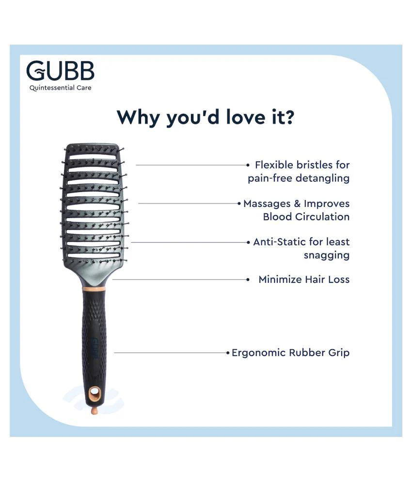AM2058 Gubb Vent Brush With Pin (Elite) Soft Ball Tipped Bristles - Image 6