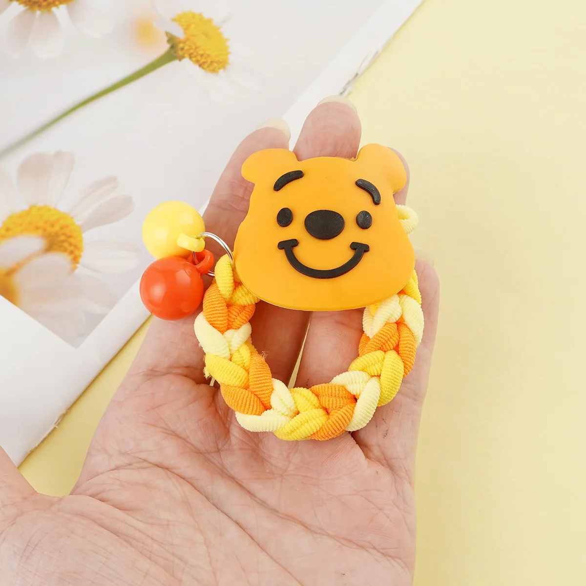 AM1120 Pooh Bear Headband Elastic Rubber Band Rainbow Hair Multicolor