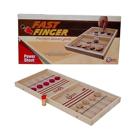 AM2129 Fast Finger Premium Wooden Game Fast Sling Puck Game Board - Medium Size - Image 7