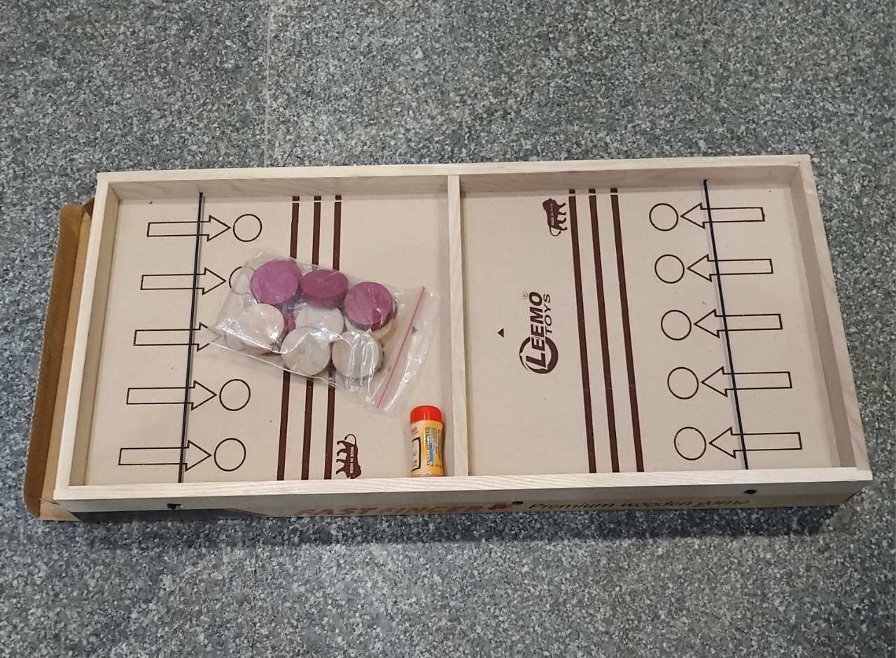 AM2129 Fast Finger Premium Wooden Game Fast Sling Puck Game Board - Medium Size - Image 8