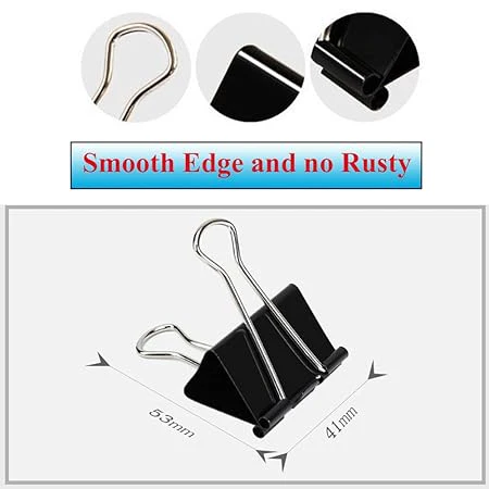 AM2174 Black Clip 12Pcs Binder Clip 41mm - Image 5